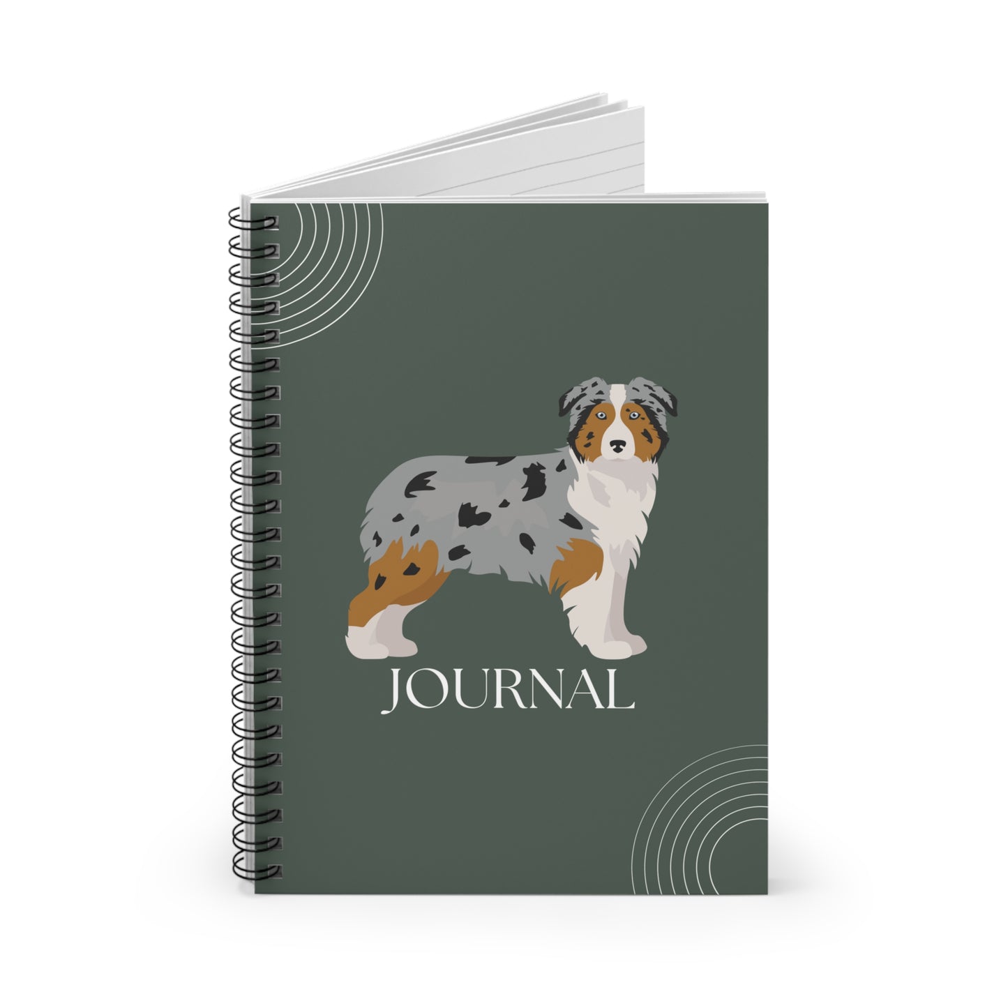 Australian Shepherd College Ruled Spiral Notebook