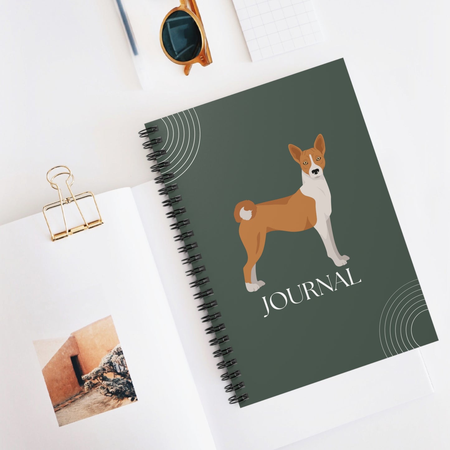 Basenji College Ruled Spiral Notebook