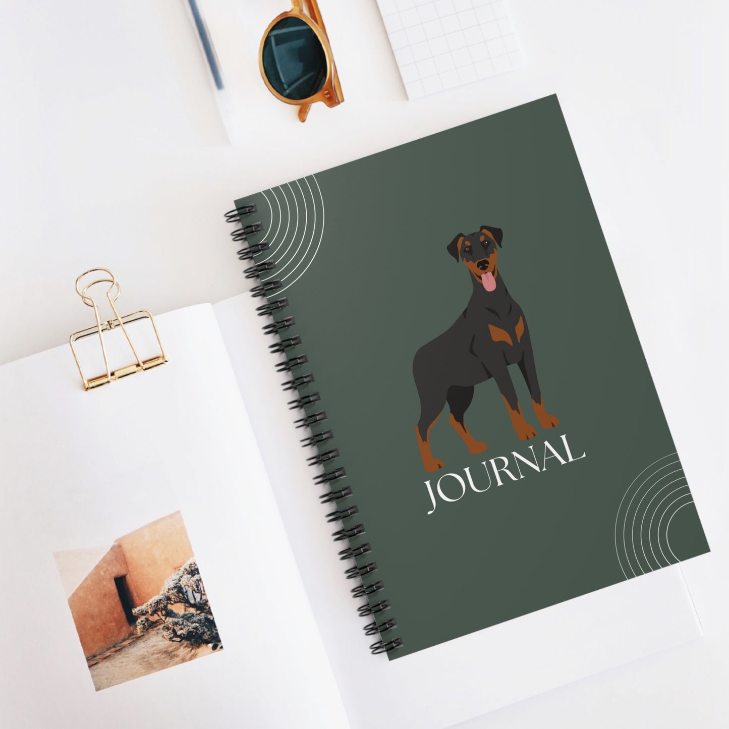 Doberman Pinscher College Ruled Spiral Notebook