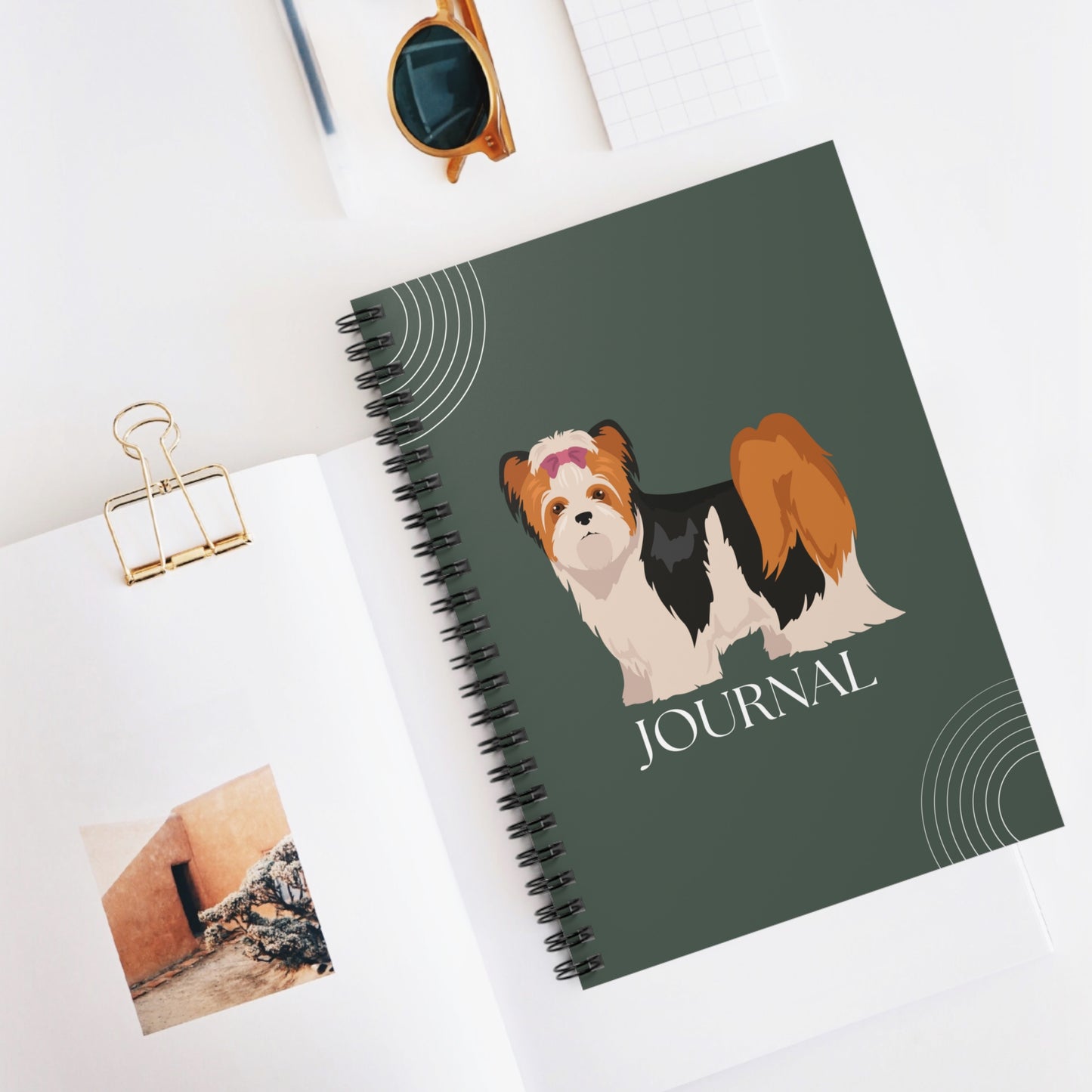 Biewer Terrier College Ruled Spiral Notebook