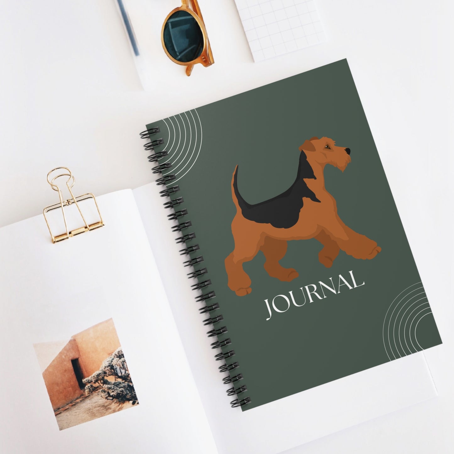 Airedale Terrier College Ruled Spiral Notebook