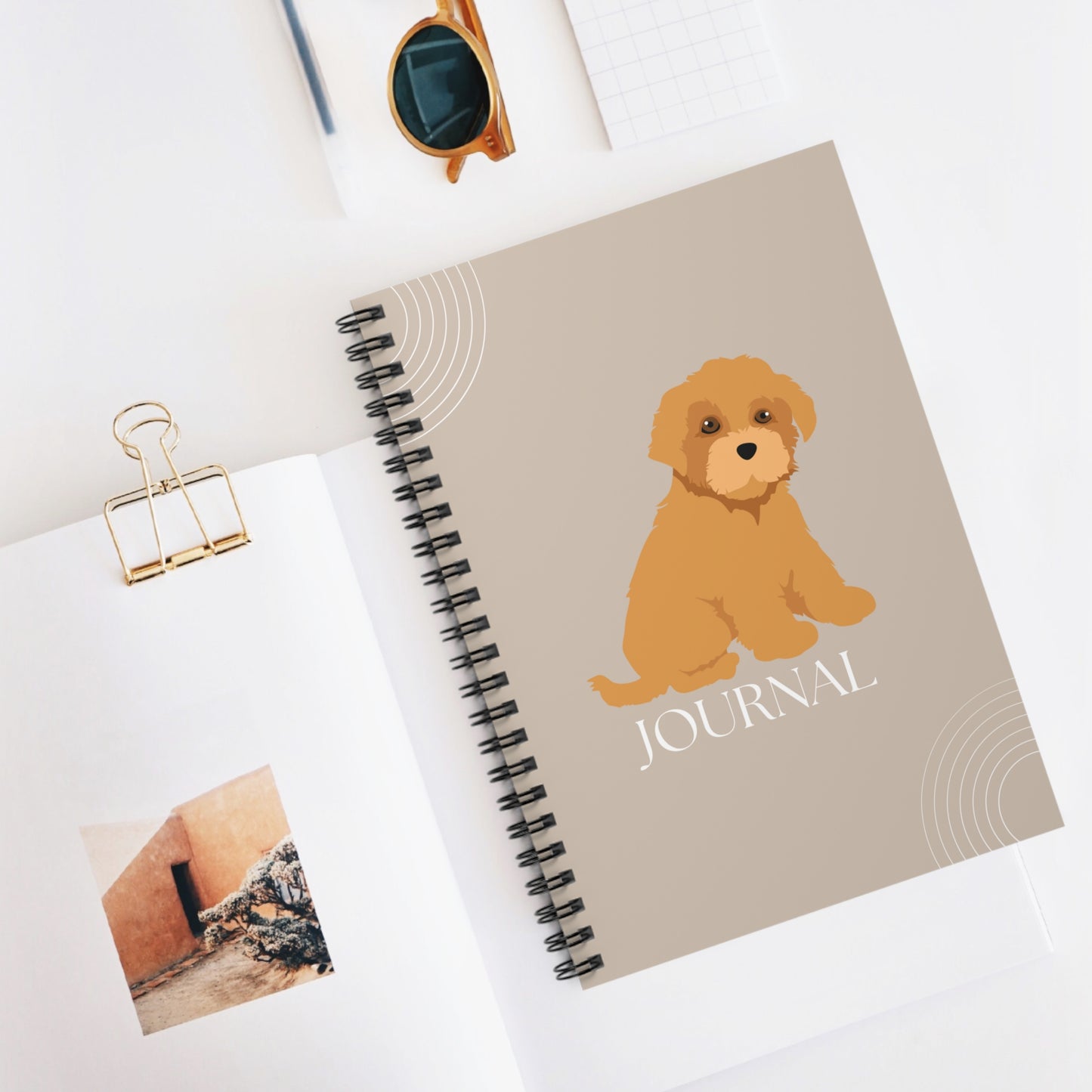 Mini Labradoodle College Ruled Spiral Notebook