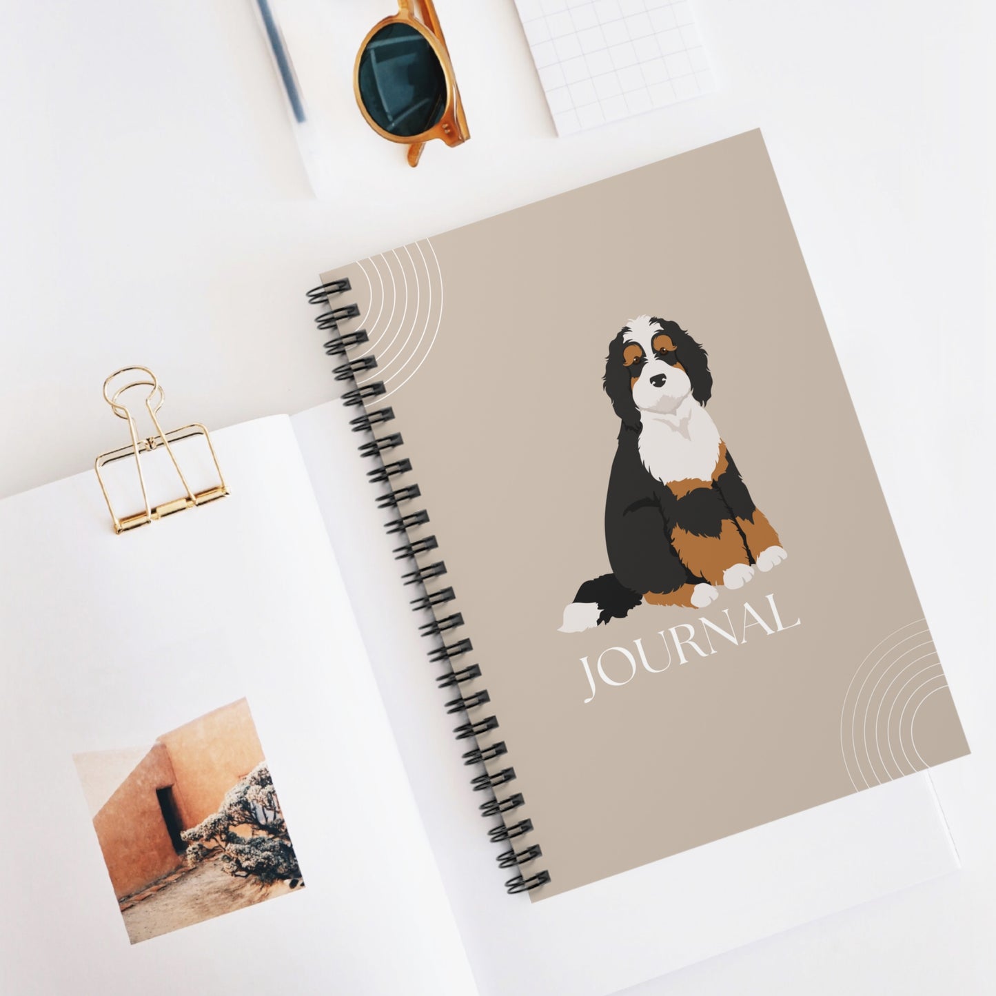 Bernedoodle College Ruled Spiral Notebook