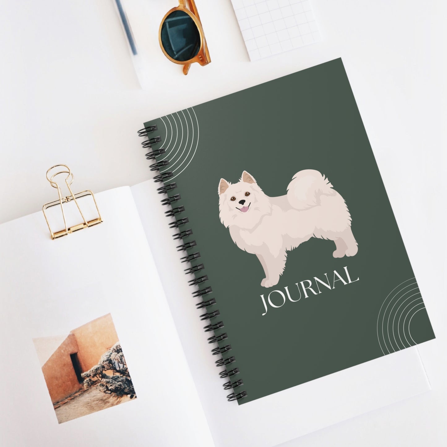 American Eskimo Dog College Ruled Spiral Notebook