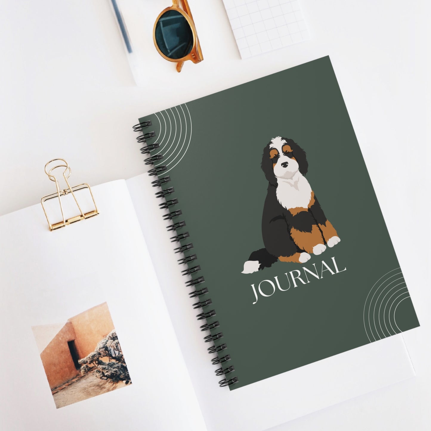 Bernedoodle College Ruled Spiral Notebook
