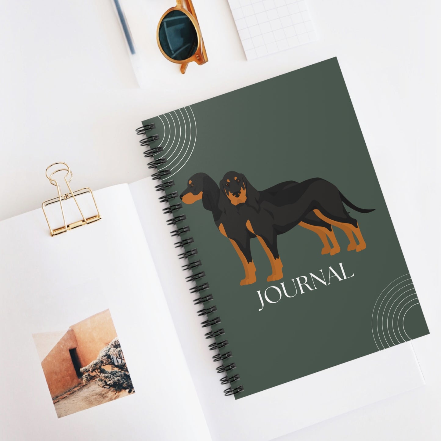 Black and Tan Coonhound College Ruled Spiral Notebook