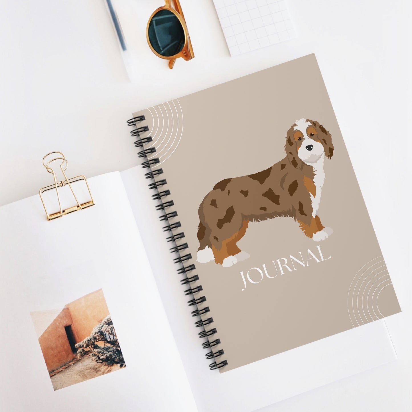 Bernedoodle College Ruled Spiral Notebook
