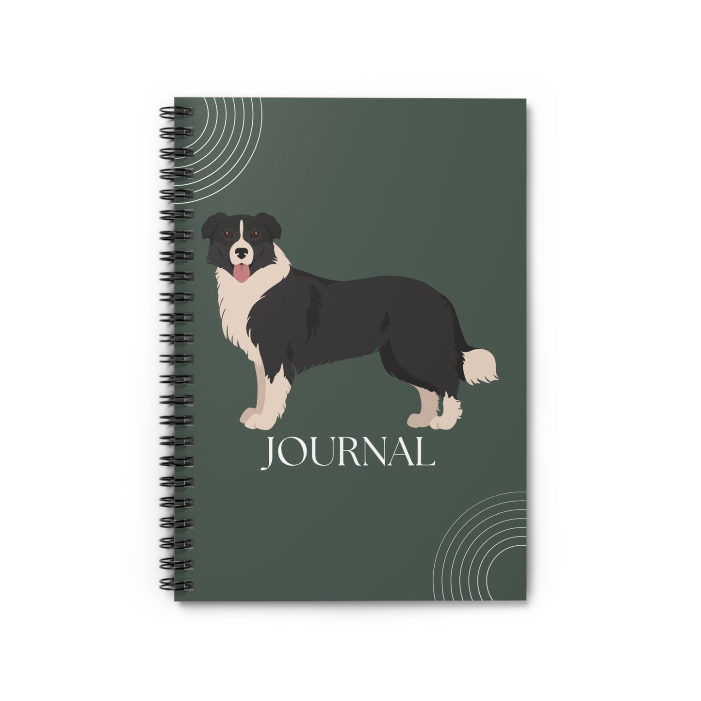 Border Collie College Ruled Spiral Notebook