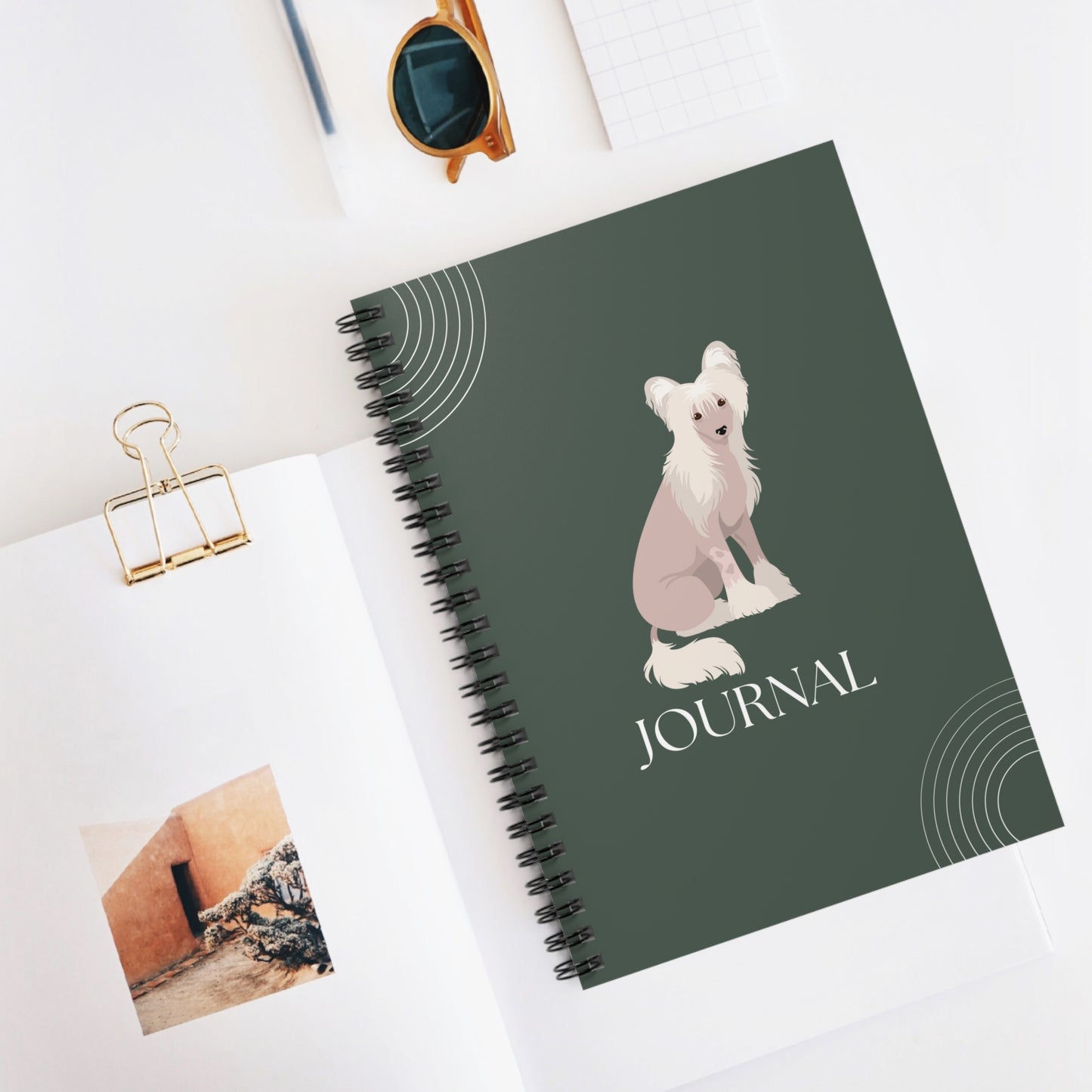 Chinese Crested College Ruled Spiral Notebook