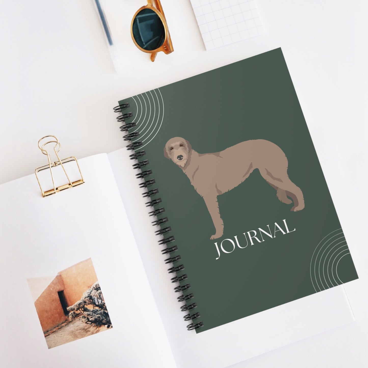 Irish Wolfhound College Ruled Spiral Notebook