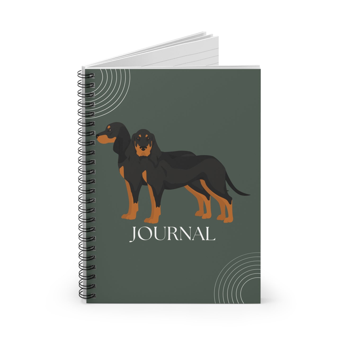 Black and Tan Coonhound College Ruled Spiral Notebook