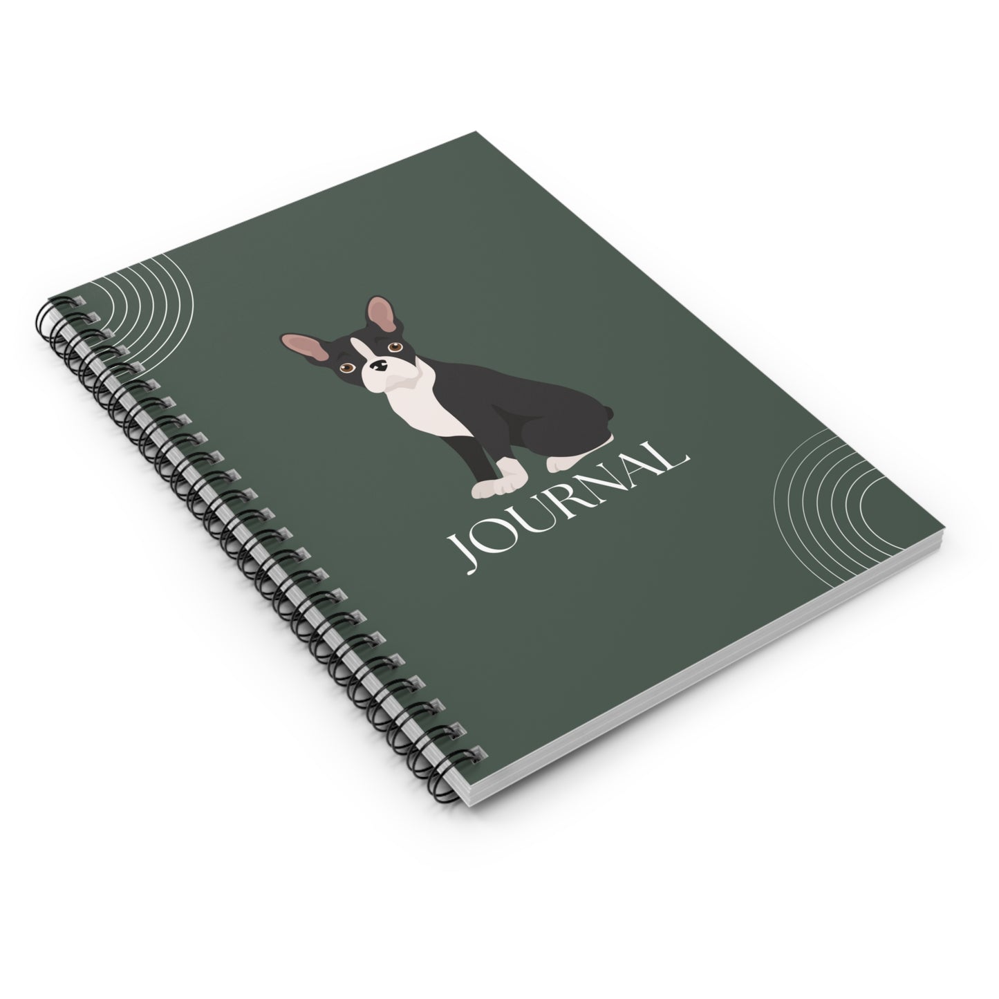 Boston Terrier College Ruled Spiral Notebook
