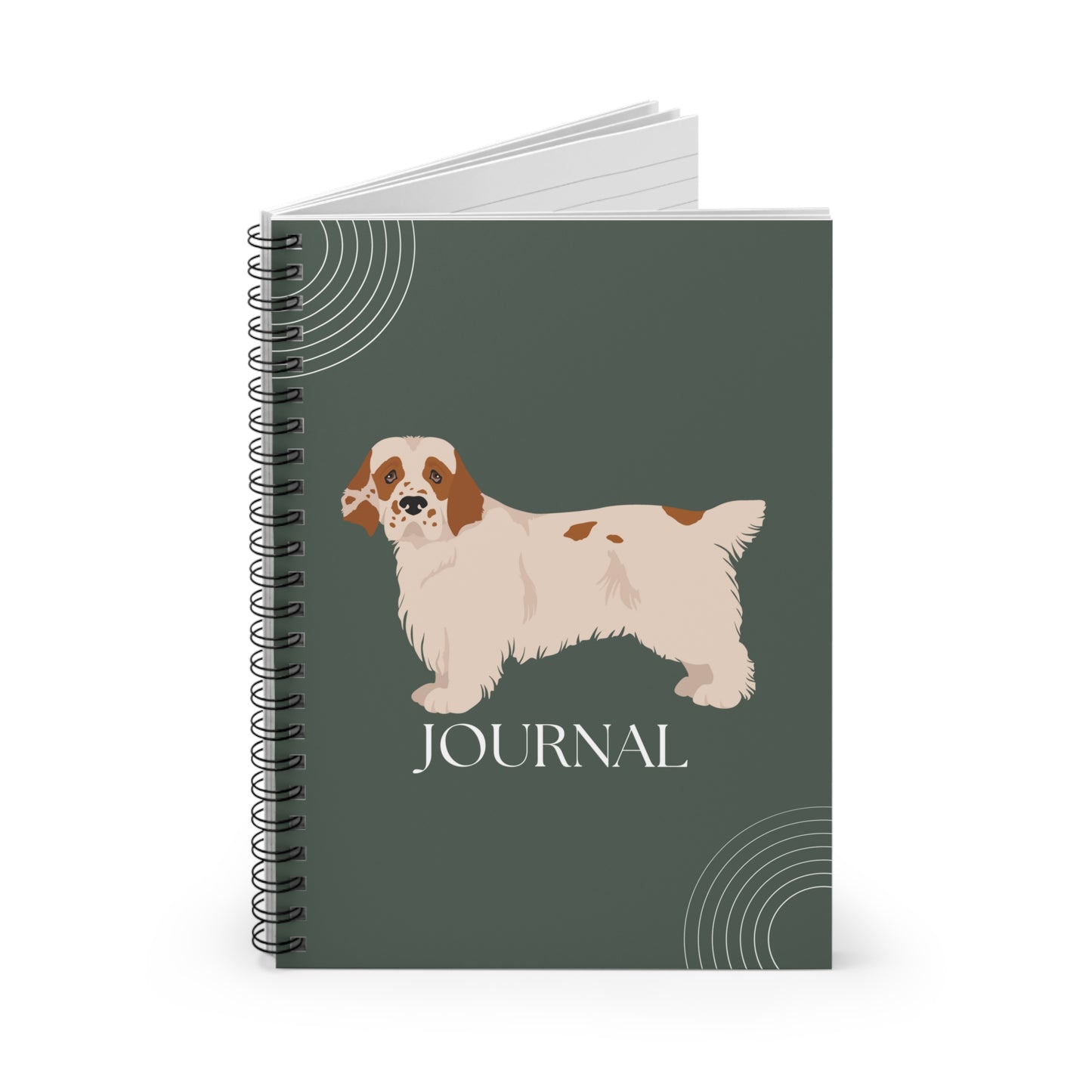 Clumber Spaniel College Ruled Spiral Notebook