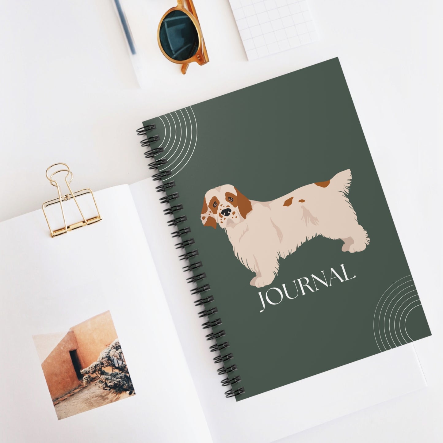 Clumber Spaniel College Ruled Spiral Notebook