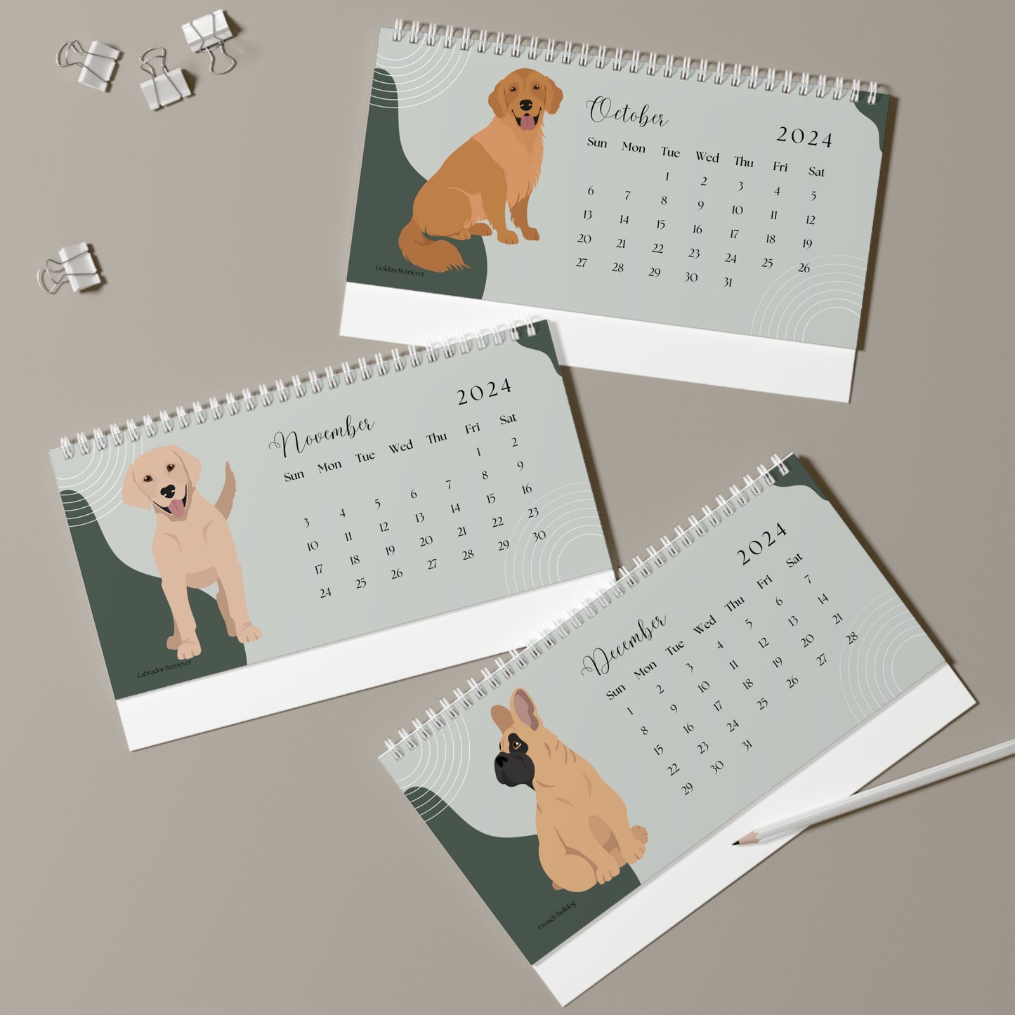 Top AKC Breed Countdown 2024 Monthly Desk Calendar