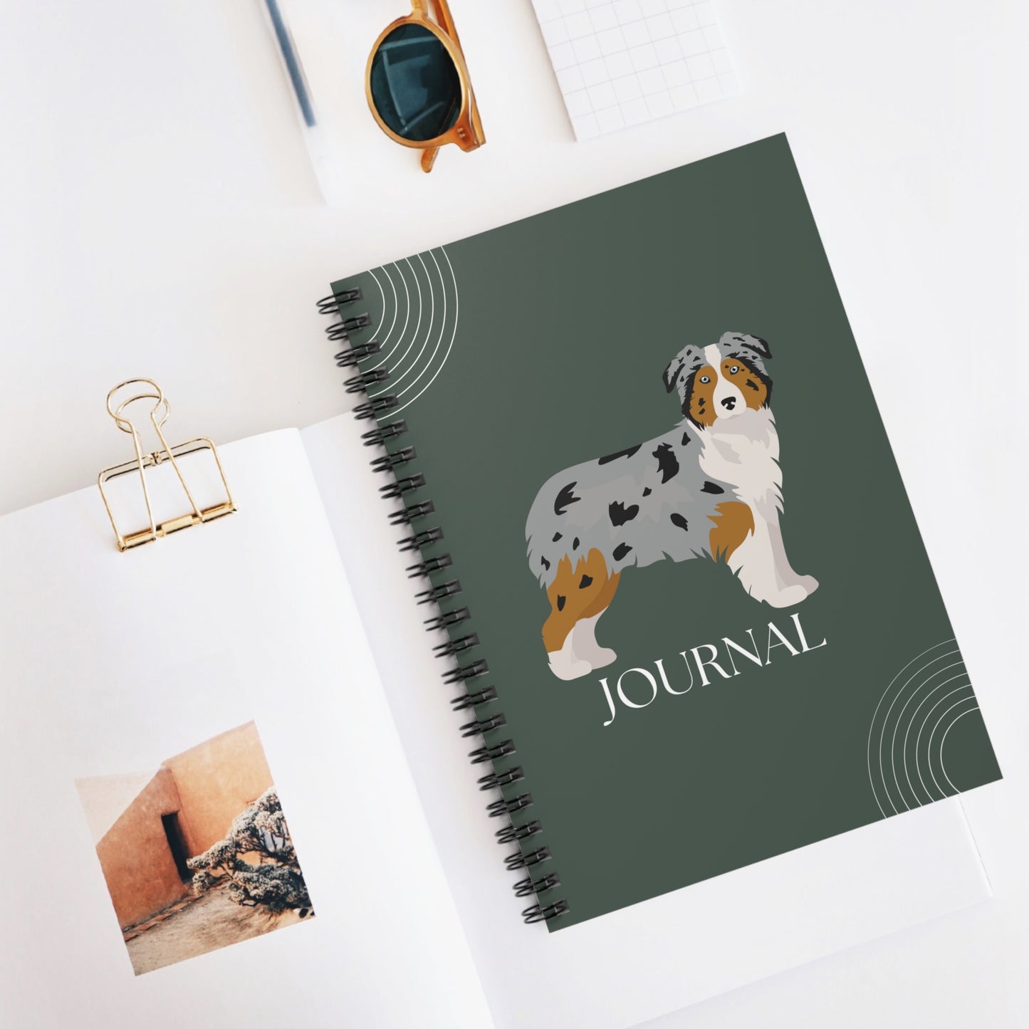 Australian Shepherd College Ruled Spiral Notebook