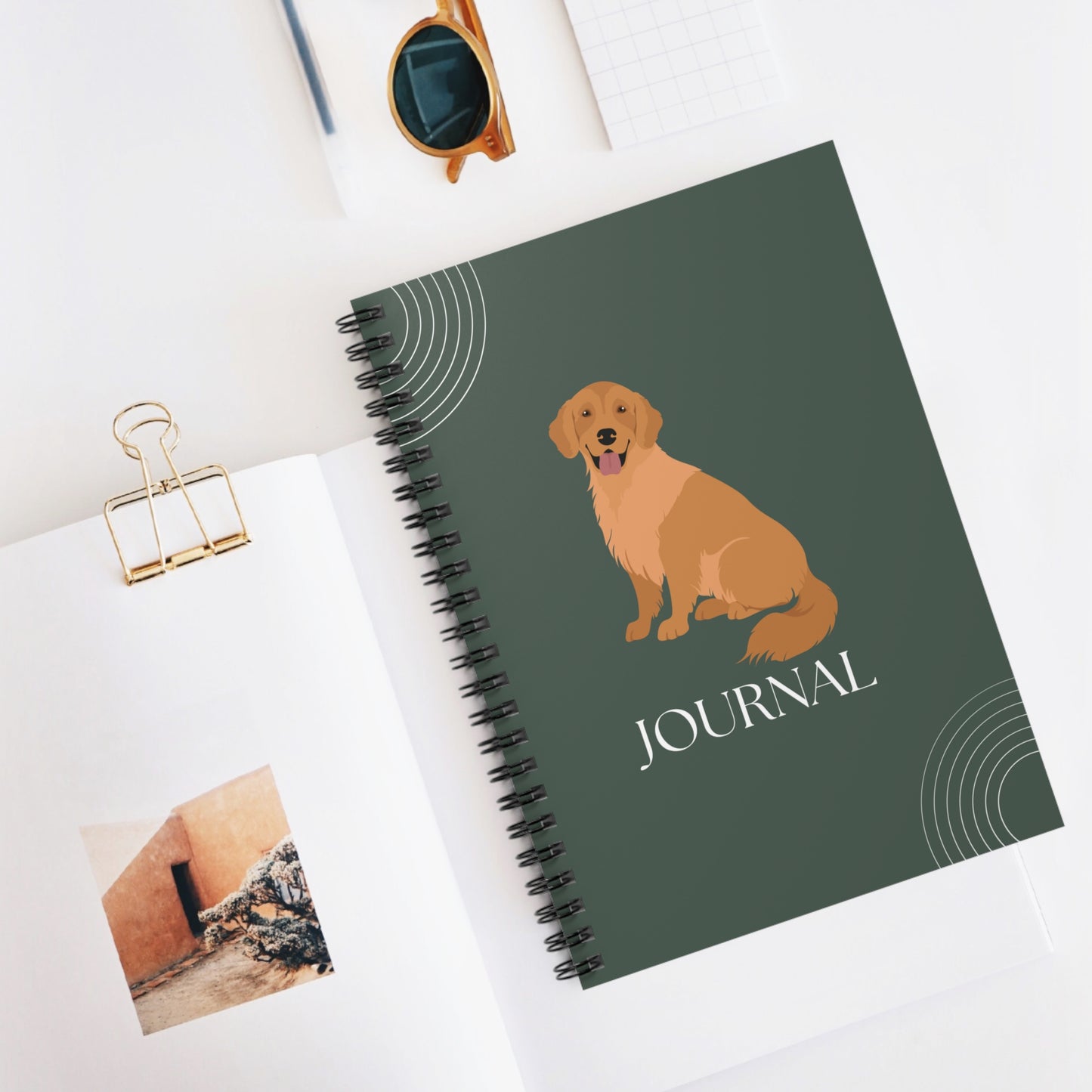 Golden Retriever College Ruled Spiral Notebook