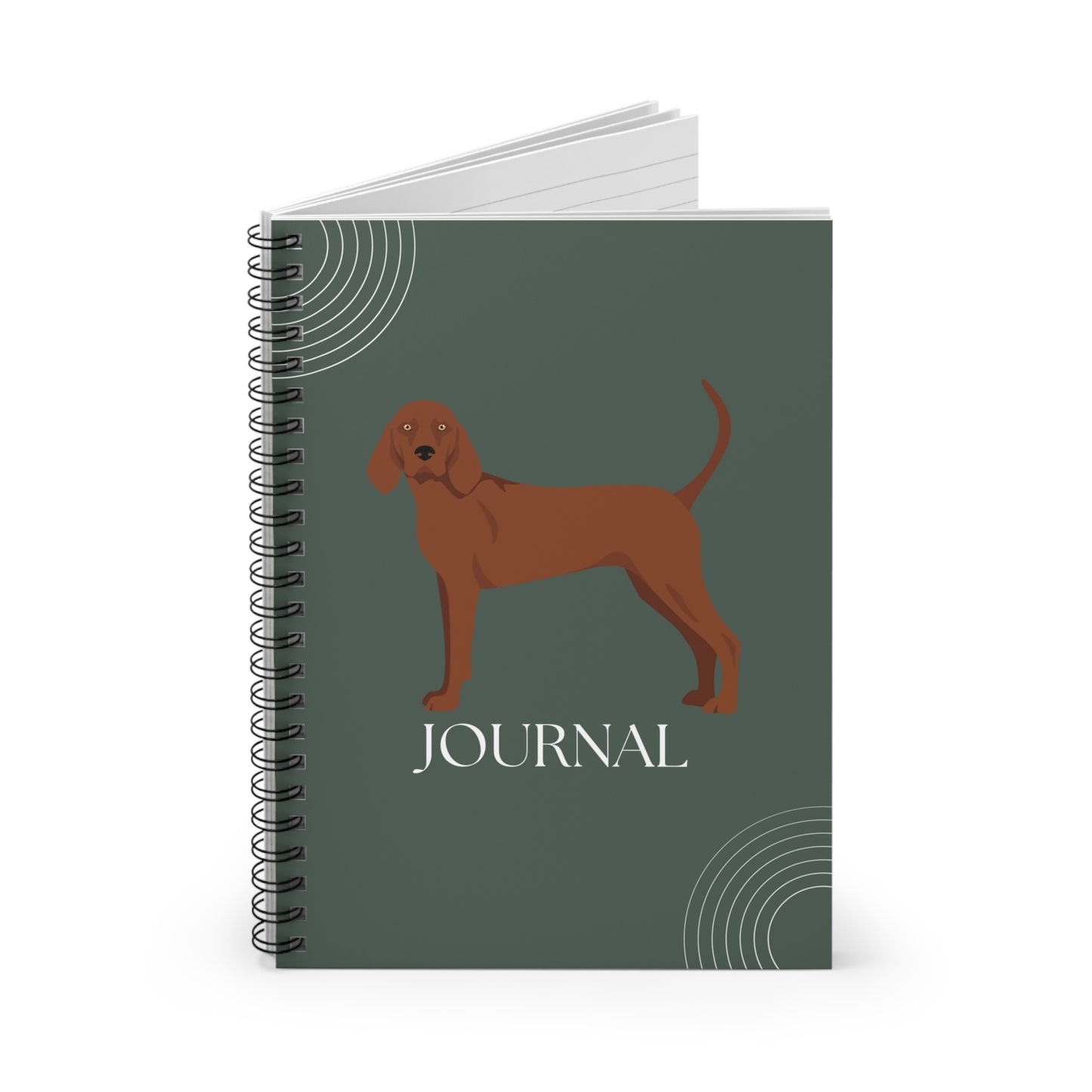 Redbone Coonhound College Ruled Spiral Notebook