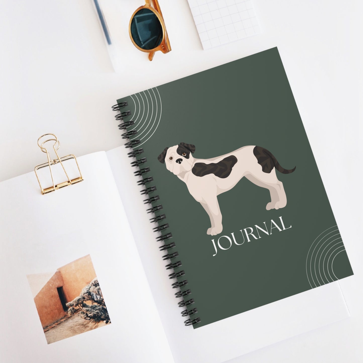 American Bulldog College Ruled Spiral Notebook