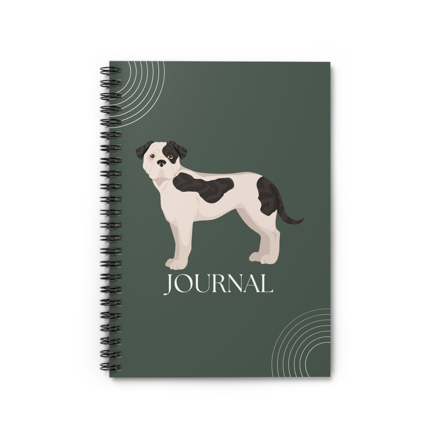 American Bulldog College Ruled Spiral Notebook