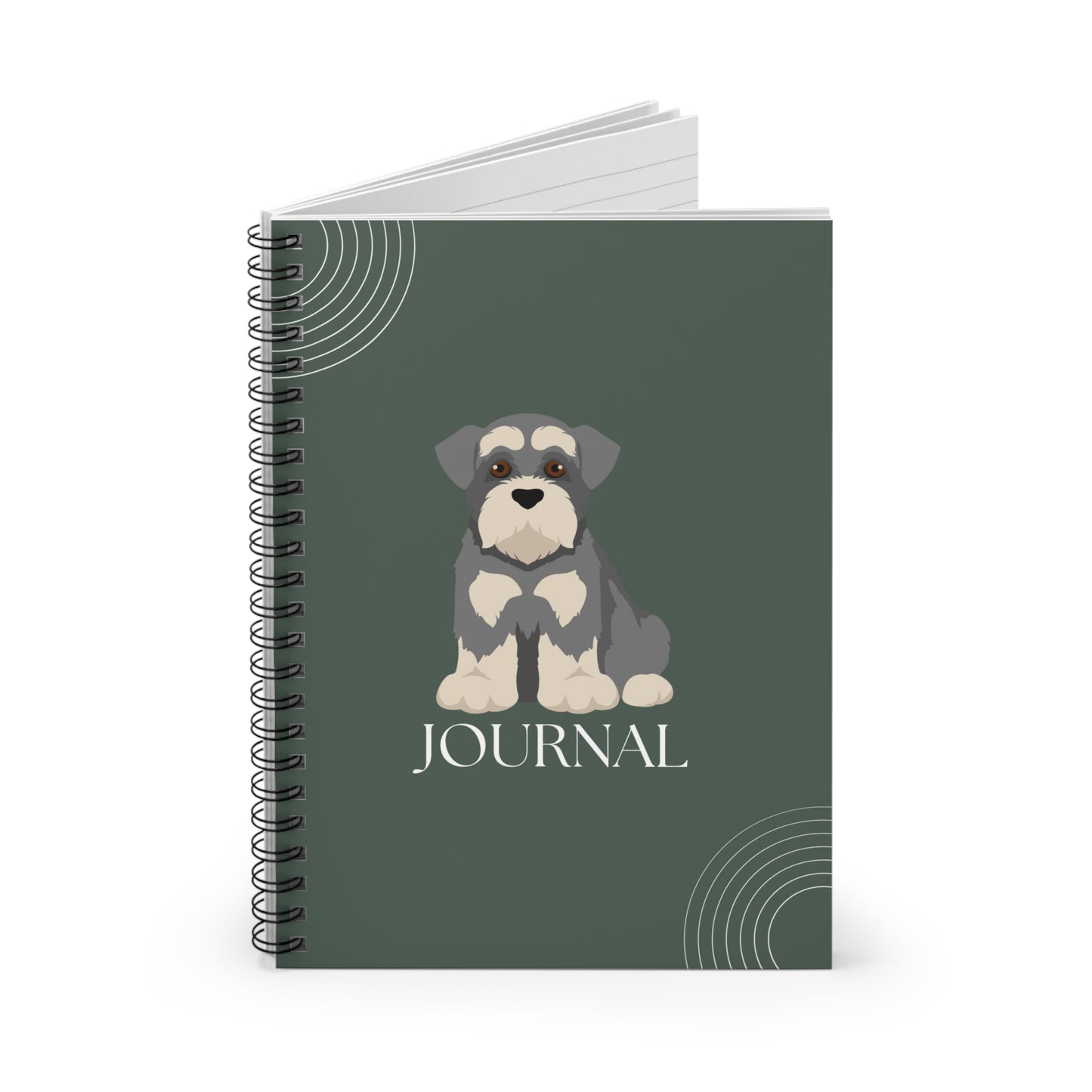 Miniature Schnauzer College Ruled Spiral Notebook