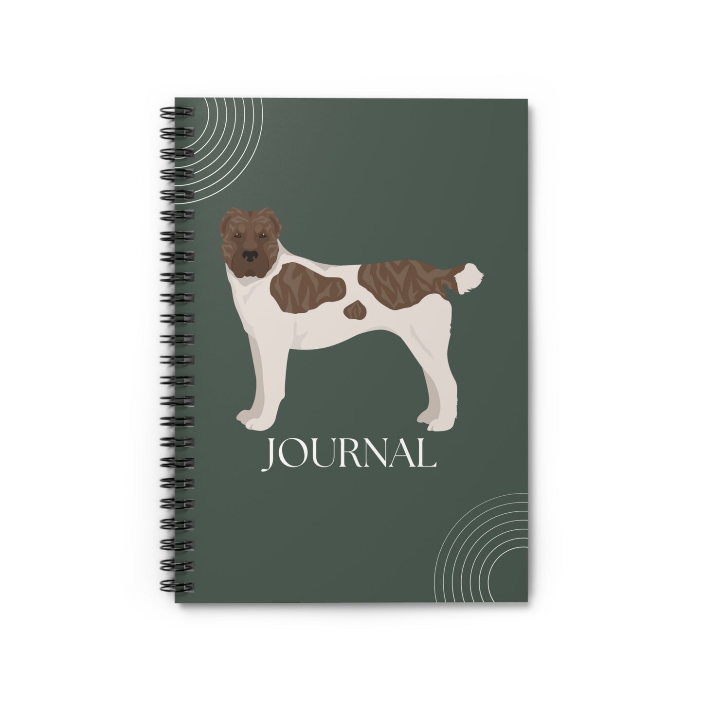 Central Asian Shepherd Dog College Ruled Spiral Notebook