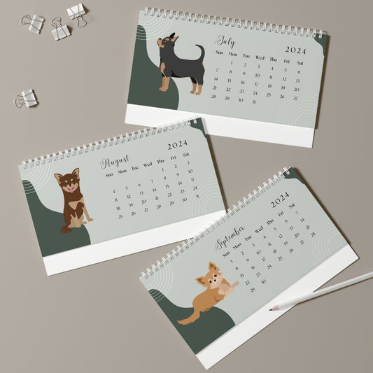 Chihuahua 2024 Monthly Desk Calendar