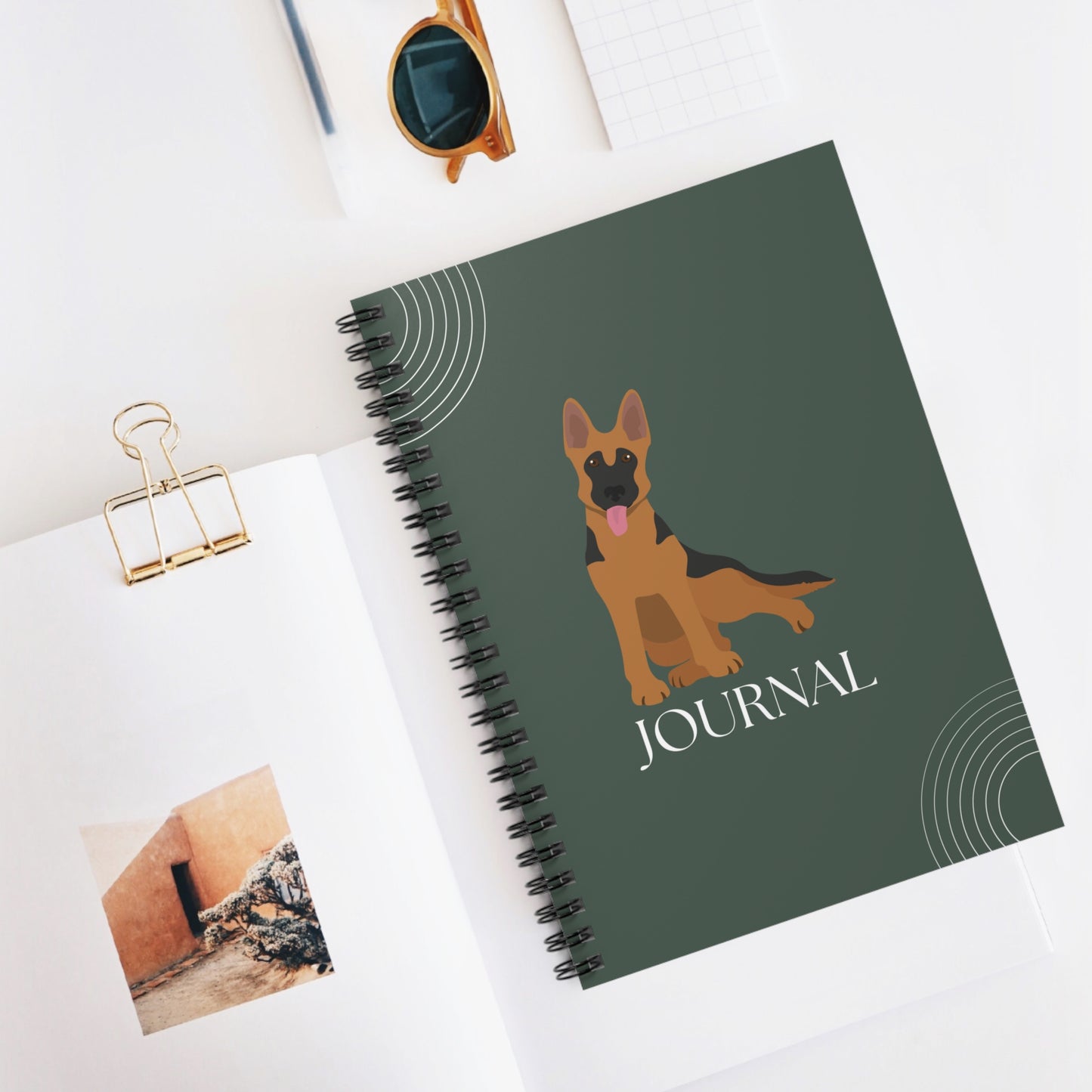 German Shepherd Dog College Ruled Spiral Notebook