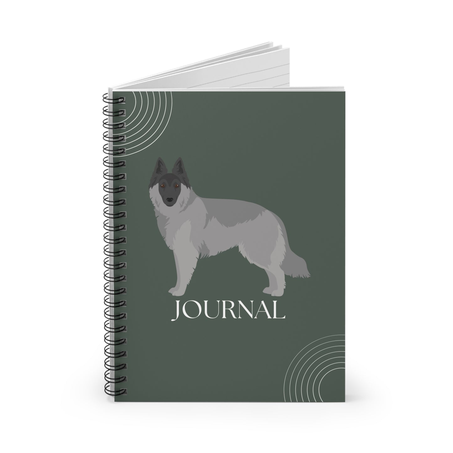 Belgian Sheepdog College Ruled Spiral Notebook