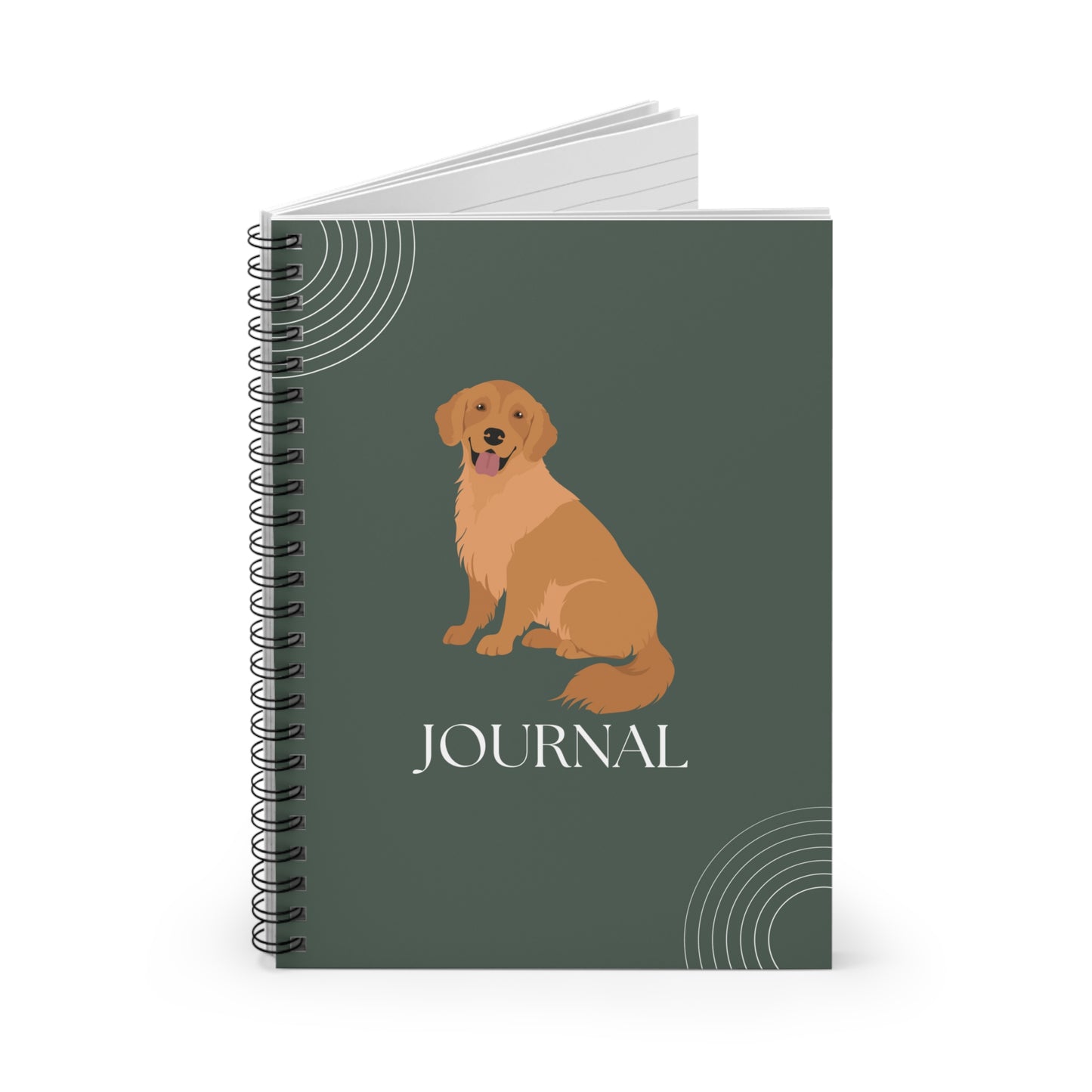 Golden Retriever College Ruled Spiral Notebook