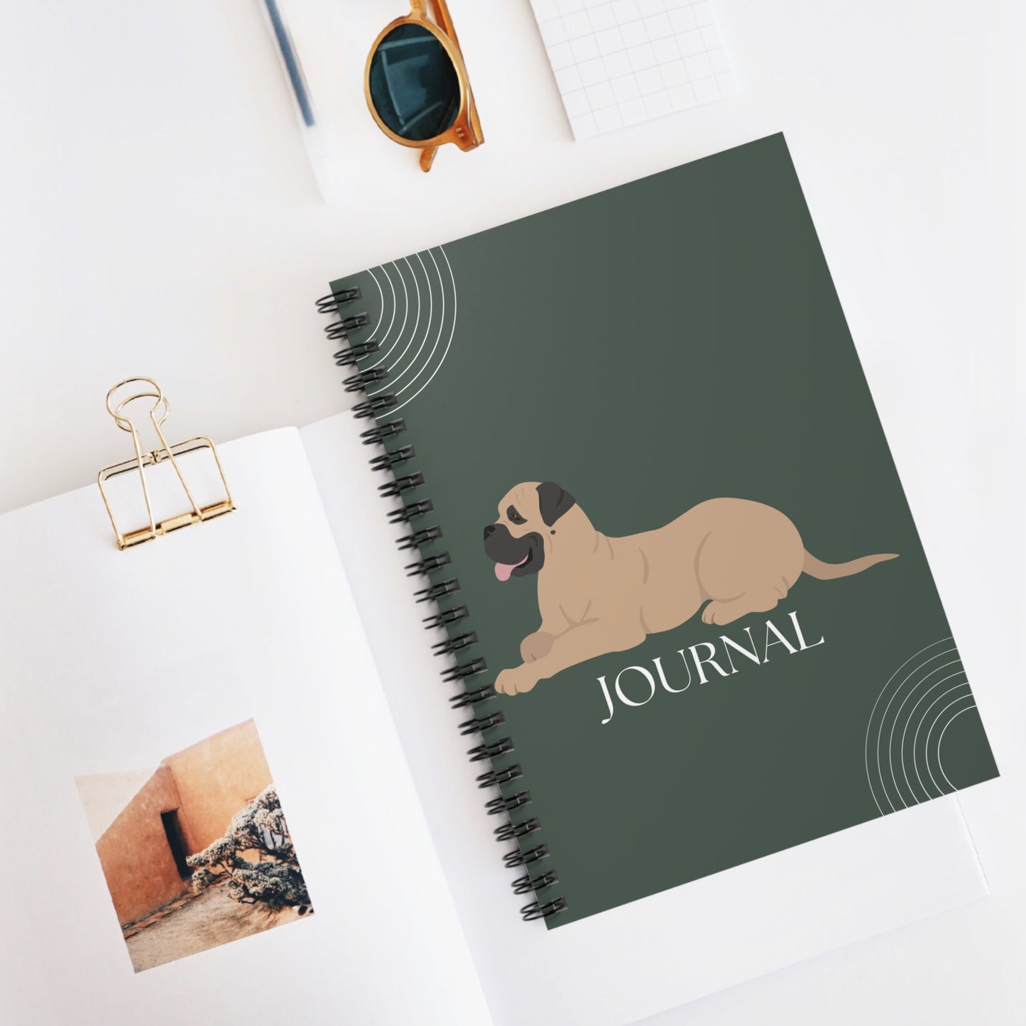 Bullmastiff College Ruled Spiral Notebook