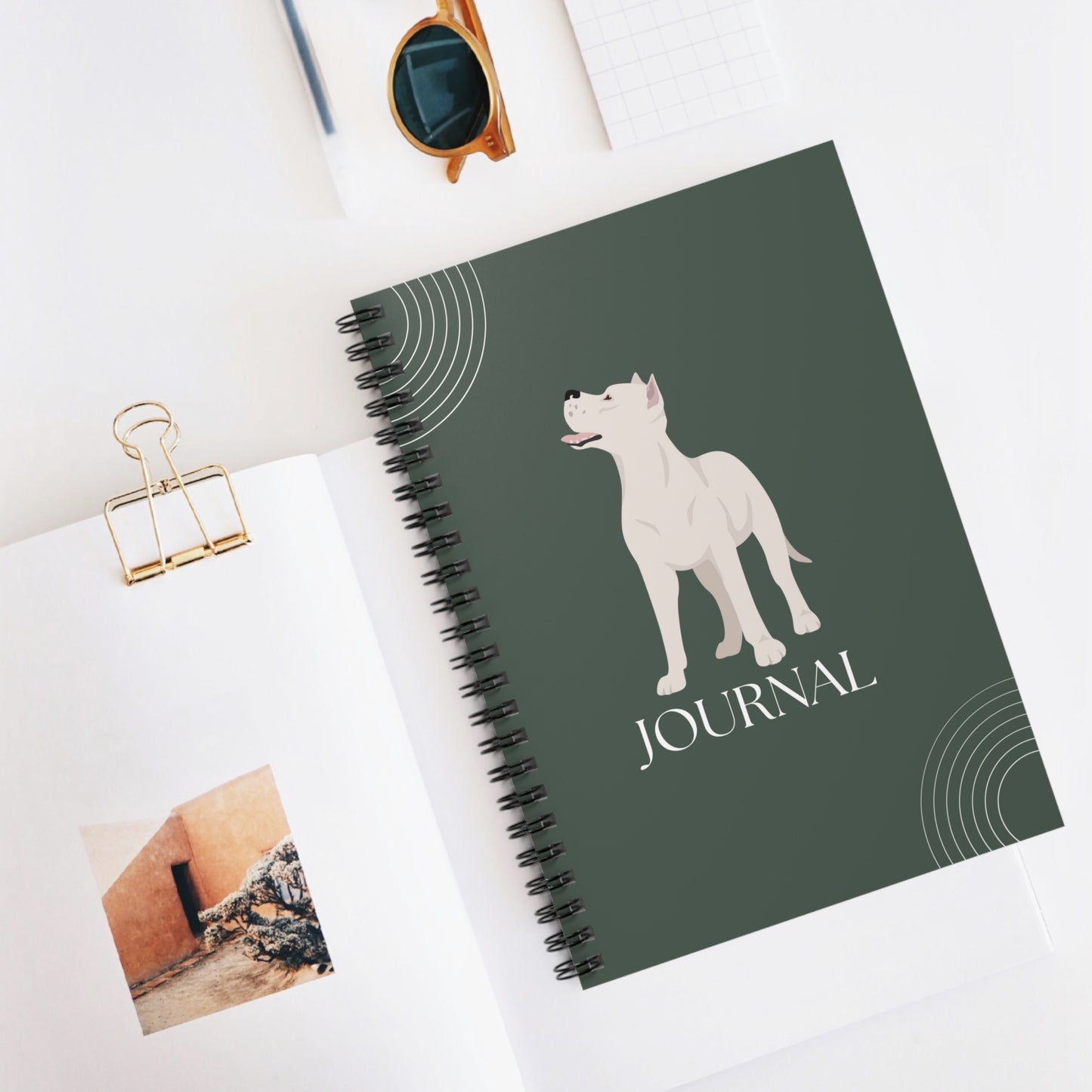 Dogo Argentino College Ruled Spiral Notebook