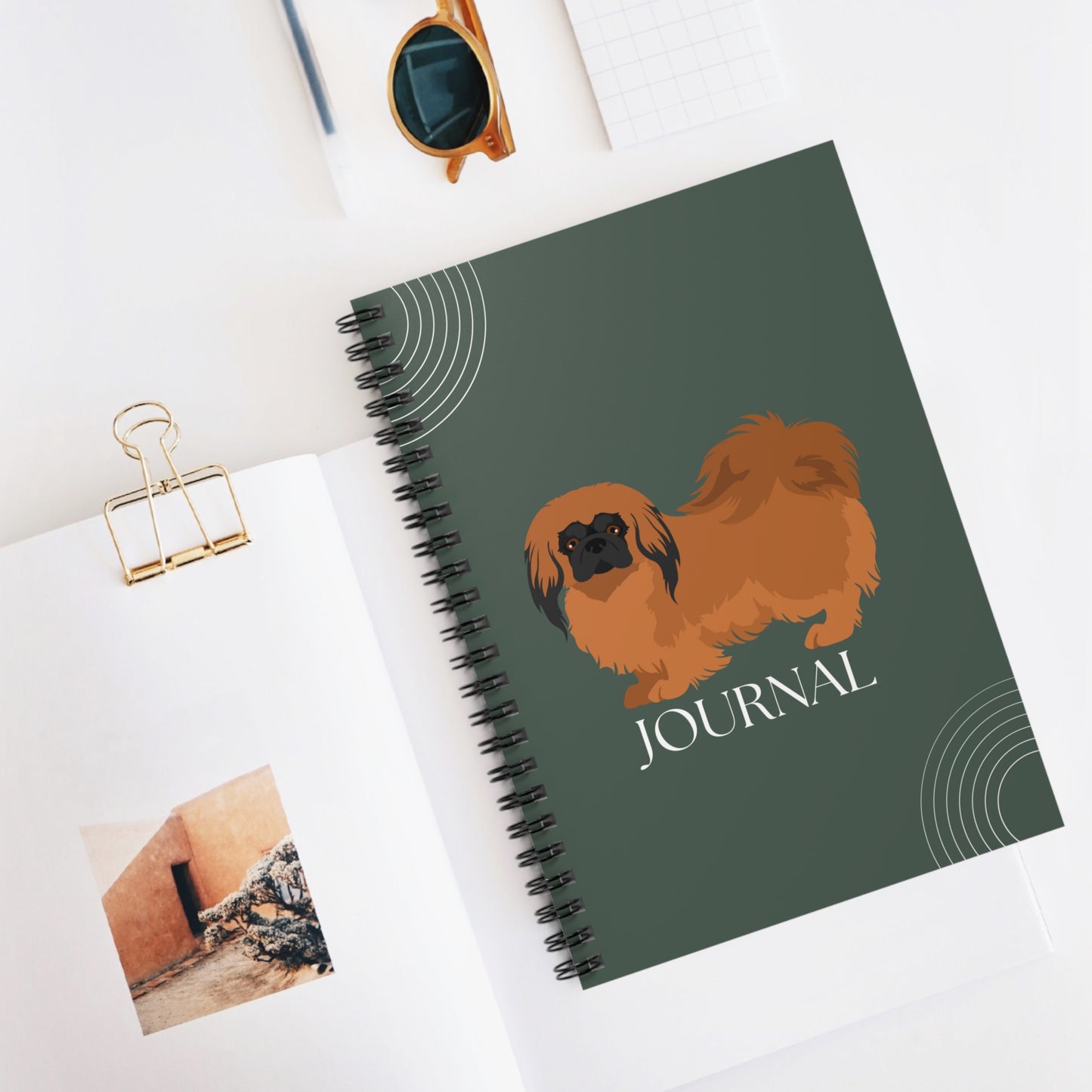 Pekingese College Ruled Spiral Notebook