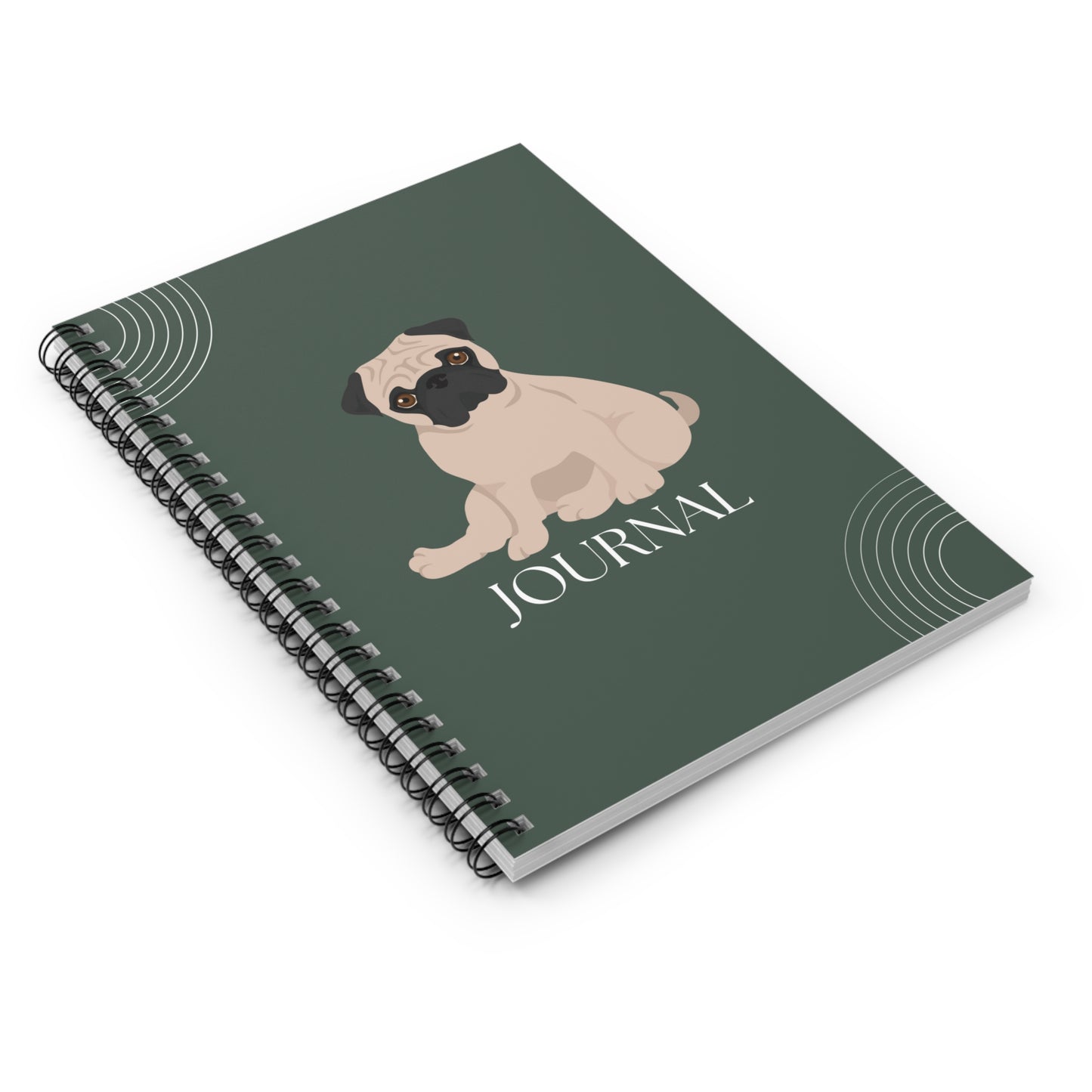 Pug College Ruled Spiral Notebook