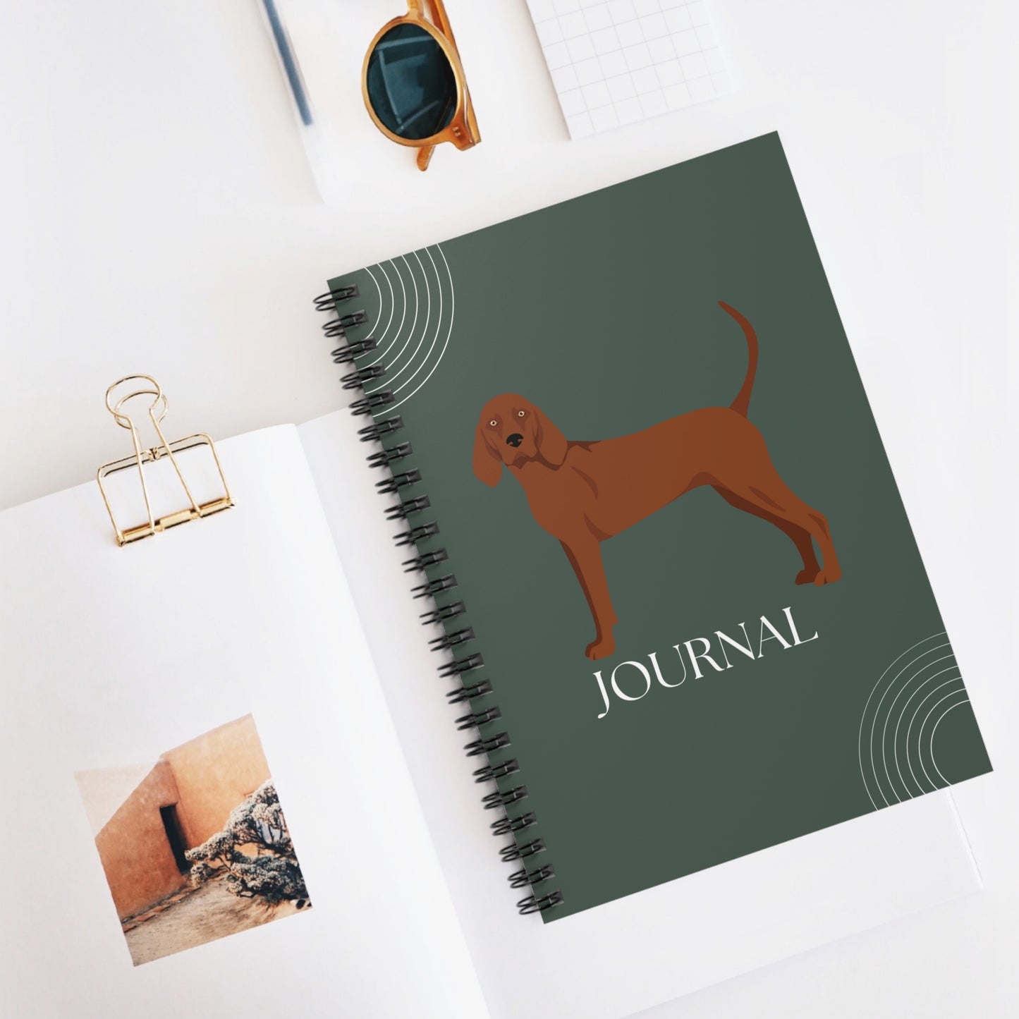 Redbone Coonhound College Ruled Spiral Notebook