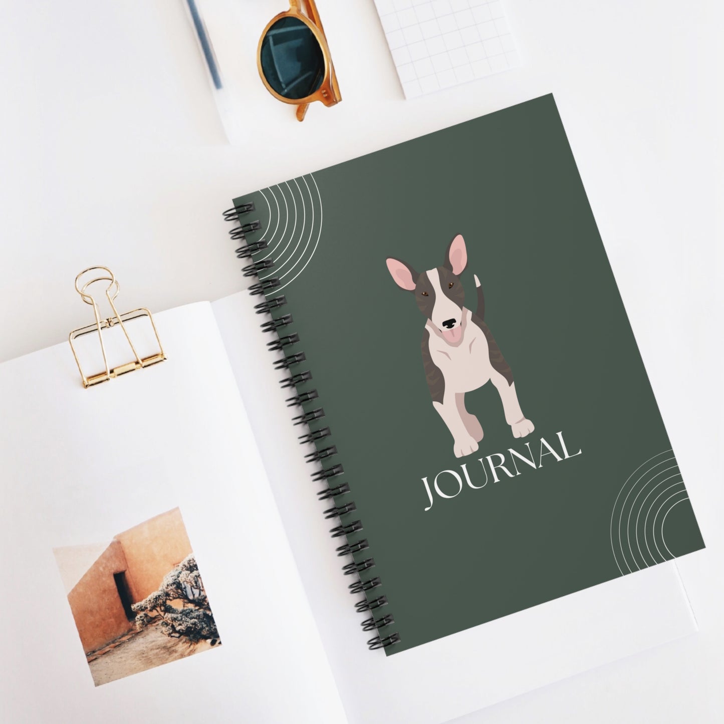 Bull Terrier College Ruled Spiral Notebook