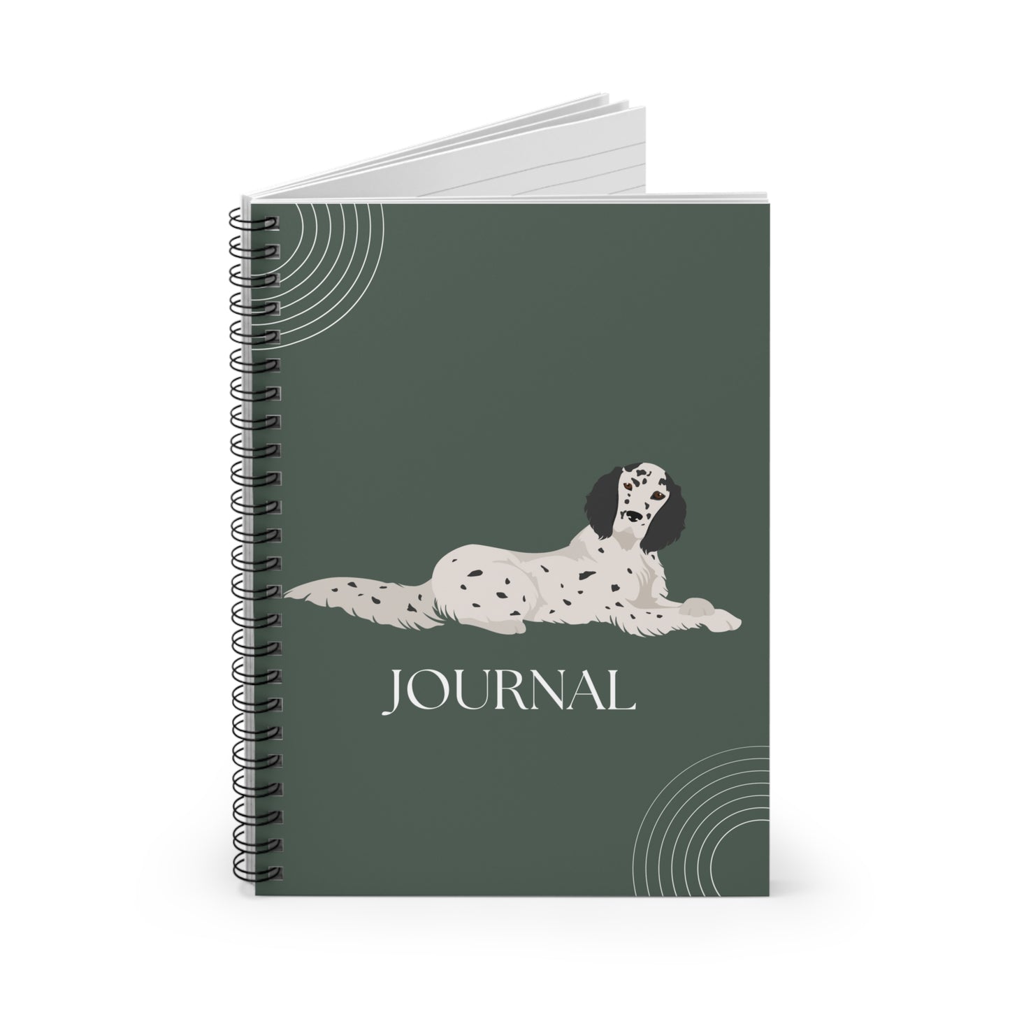 English Setter College Ruled Spiral Notebook