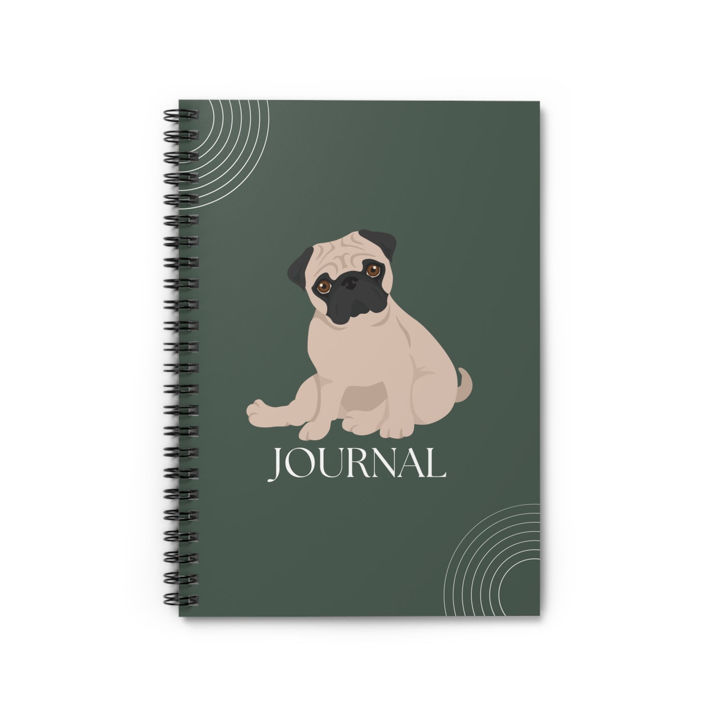 Pug College Ruled Spiral Notebook