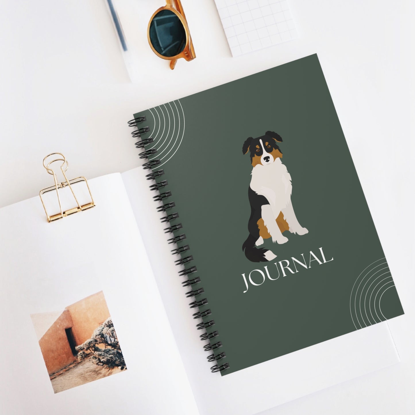 Australian Shepherd College Ruled Spiral Notebook