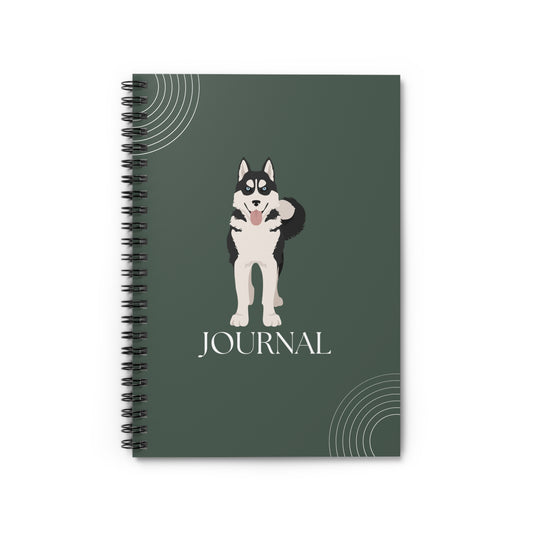 Siberian Husky College Ruled Spiral Notebook