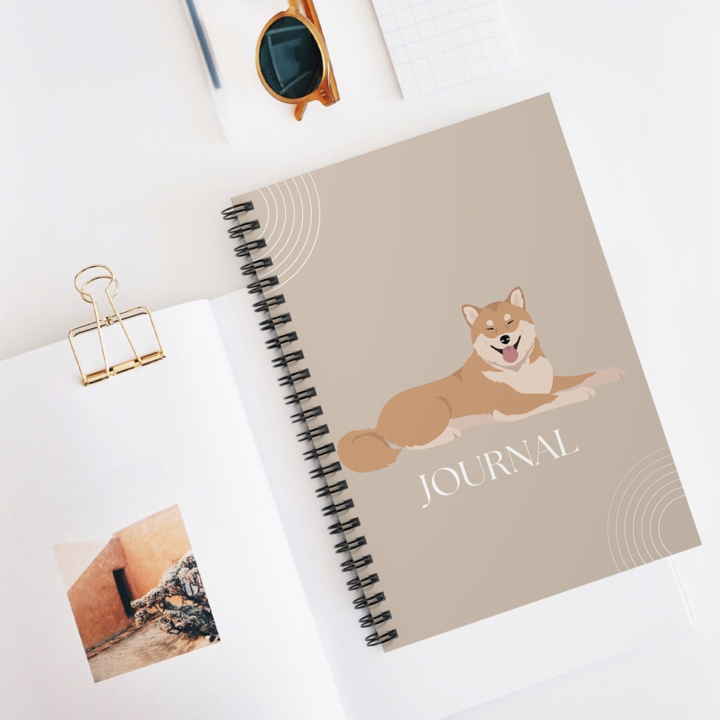 Shiba Inu College Ruled Spiral Notebook