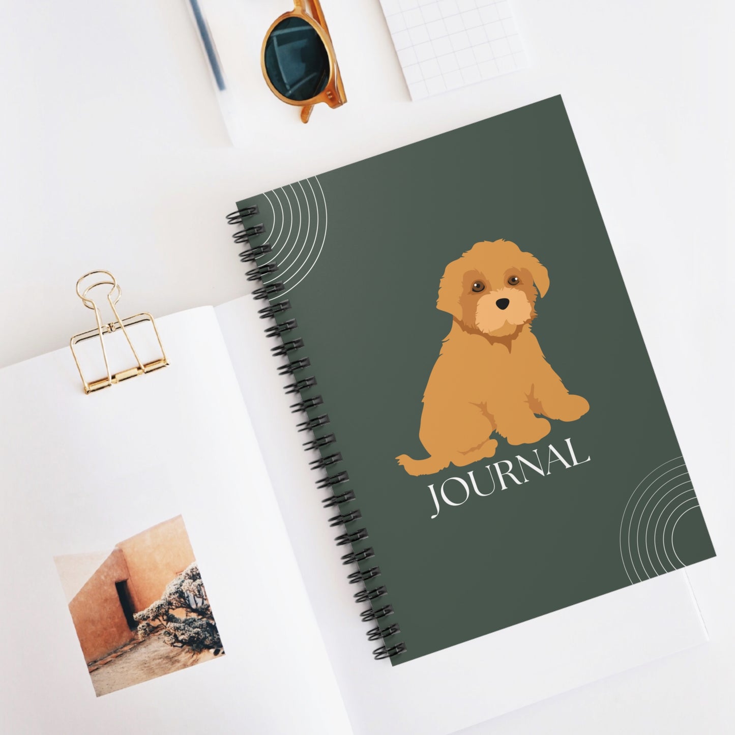 Mini Labradoodle College Ruled Spiral Notebook