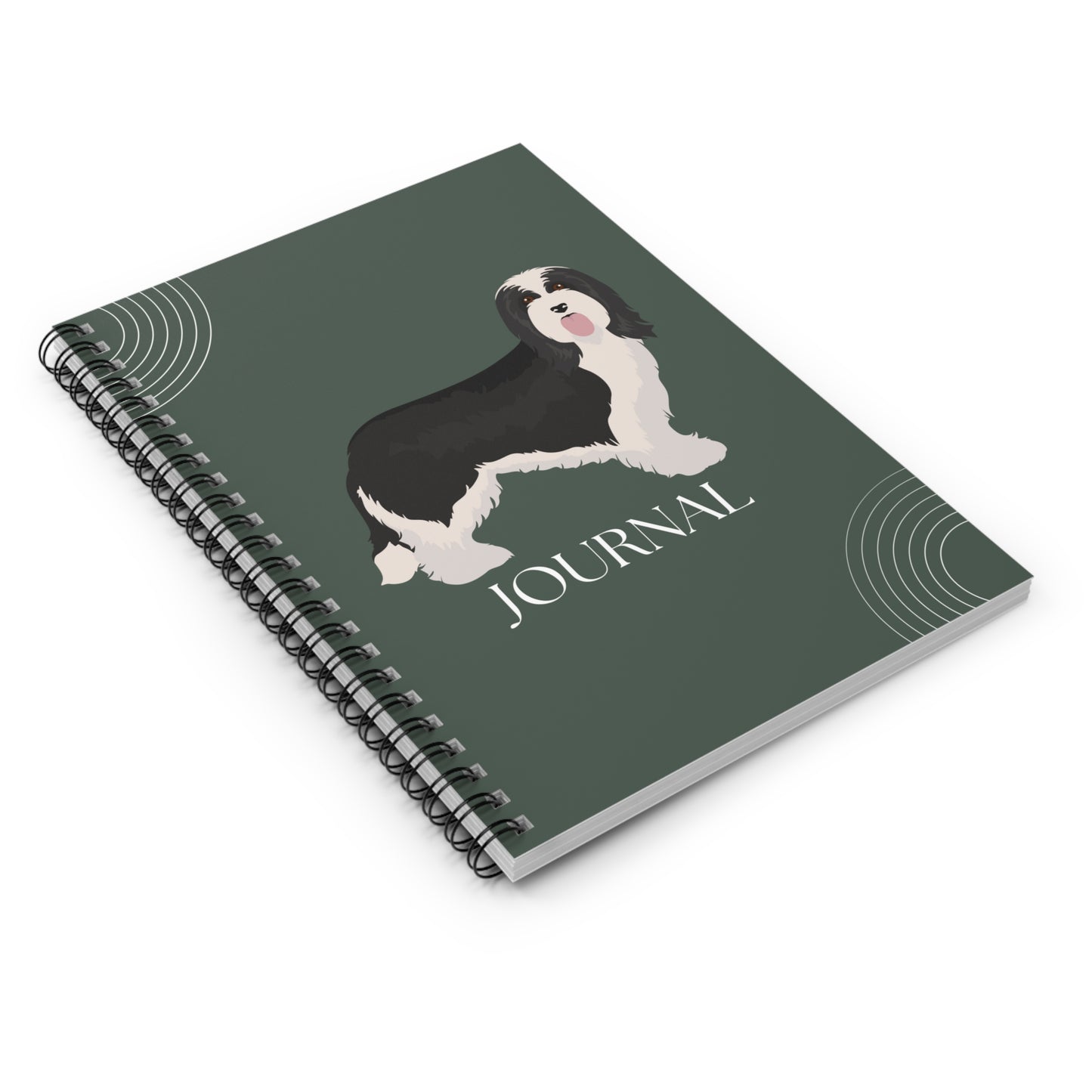 Bearded Collie College Ruled Spiral Notebook