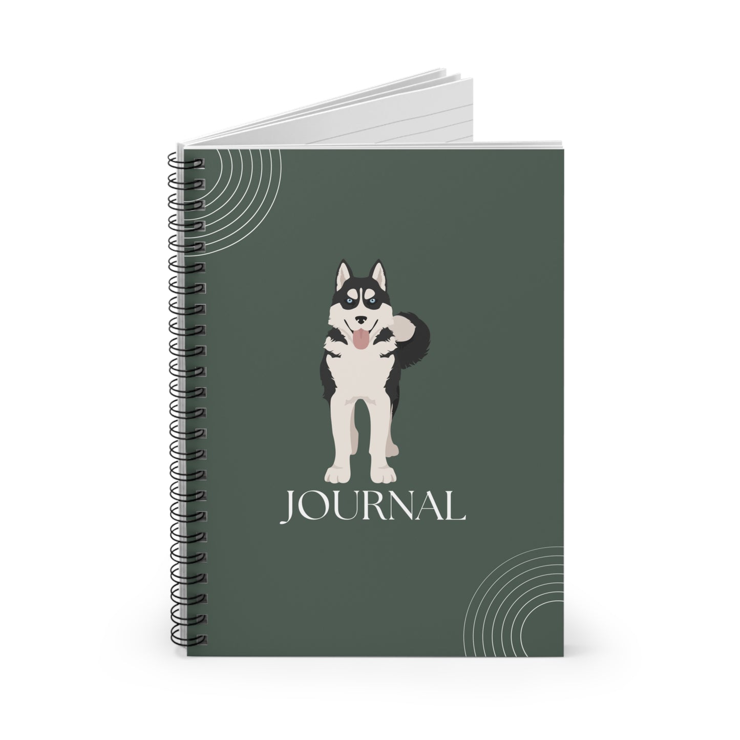 Siberian Husky College Ruled Spiral Notebook