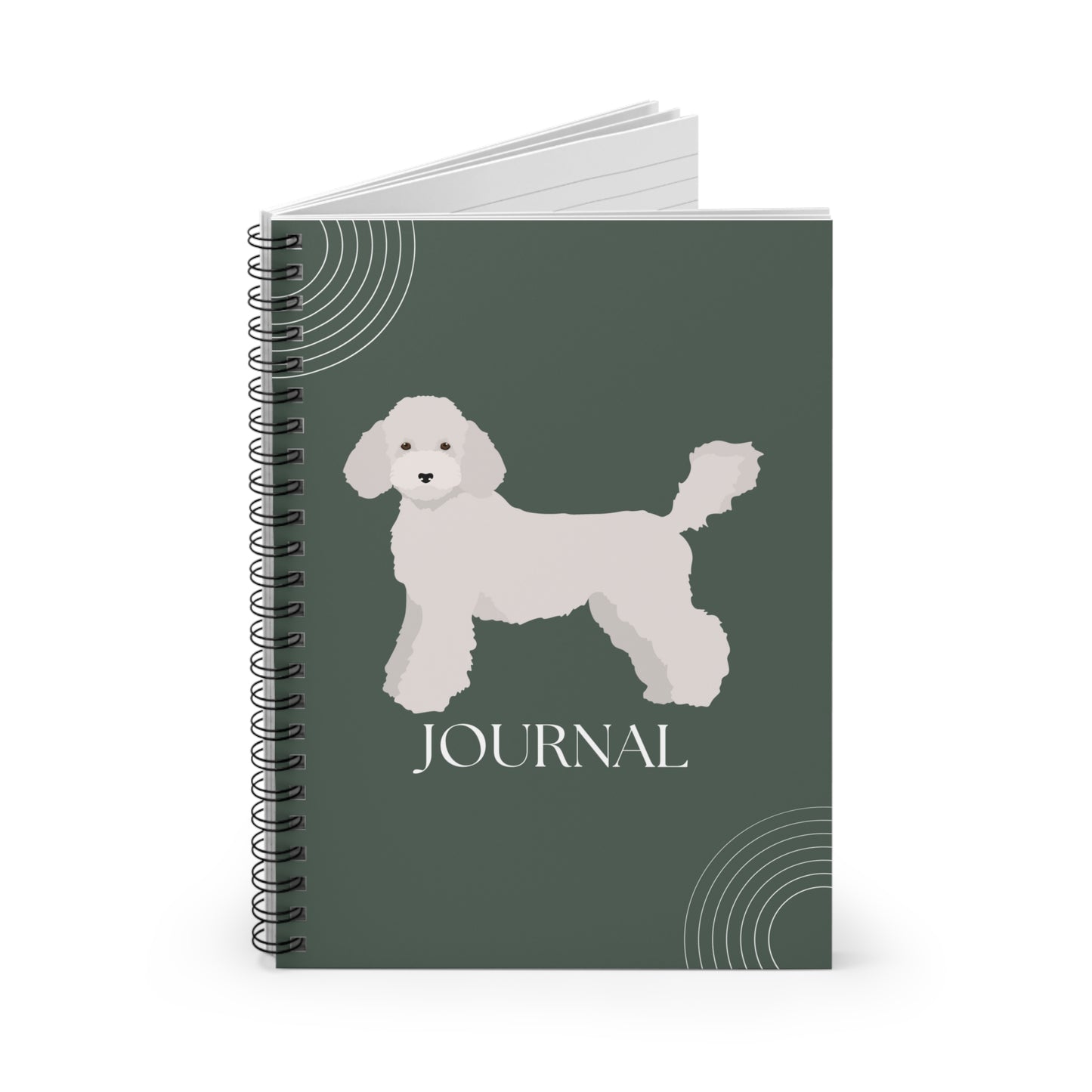 Miniature Poodle College Ruled Spiral Notebook