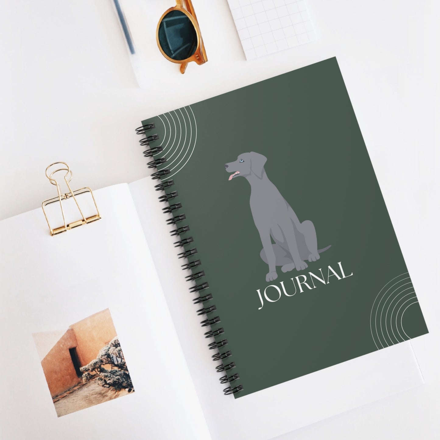 Weimaraner College Ruled Spiral Notebook