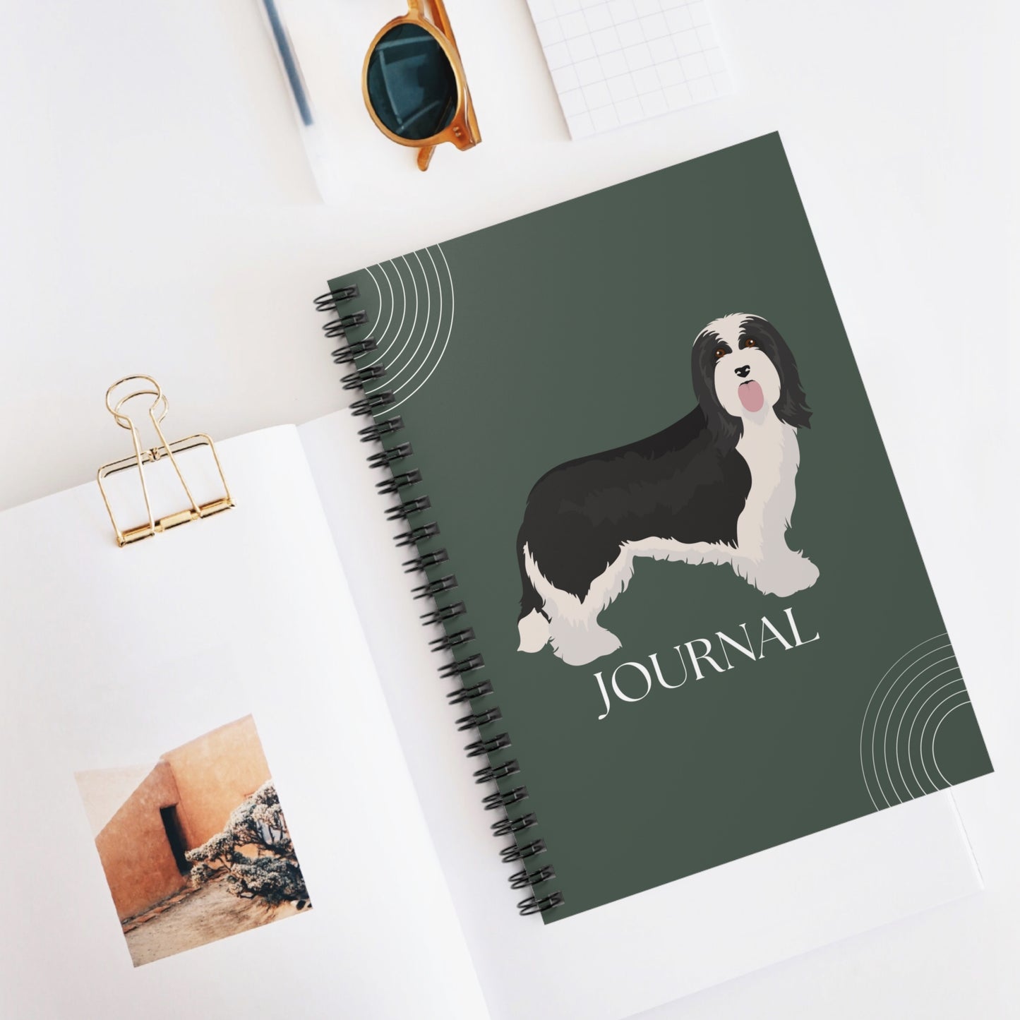Bearded Collie College Ruled Spiral Notebook