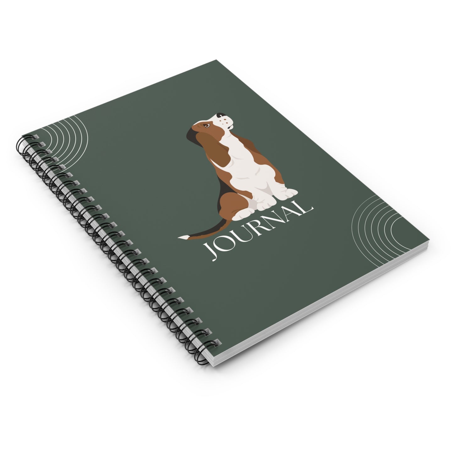 Basset Hound College Ruled Spiral Notebook