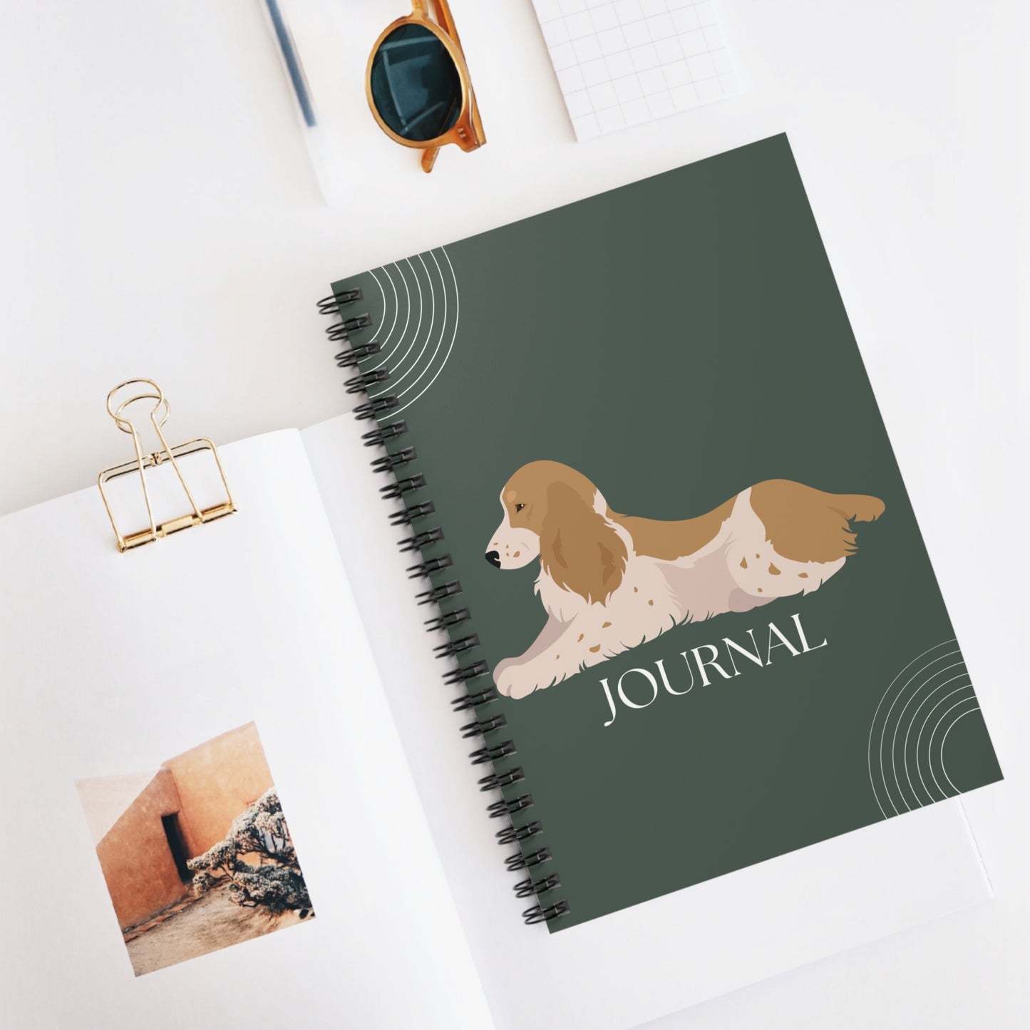 English Cocker Spaniel College Ruled Spiral Notebook