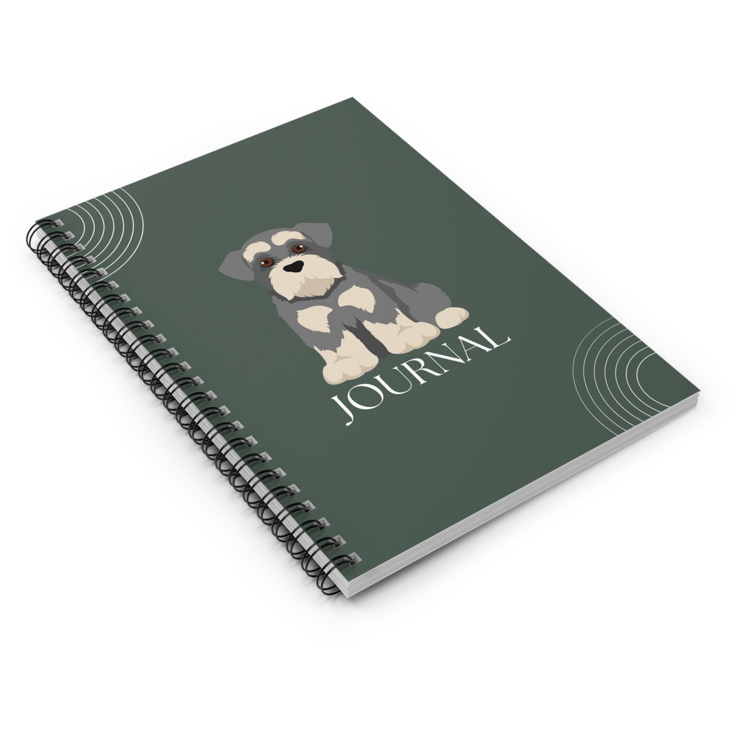 Miniature Schnauzer College Ruled Spiral Notebook